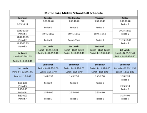 Bell Schedule